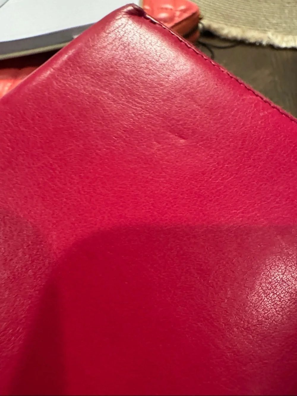 Yves Saint Laurent Fuchsia Leather Clutch with Gold Y Closure - Picture 9 of 10